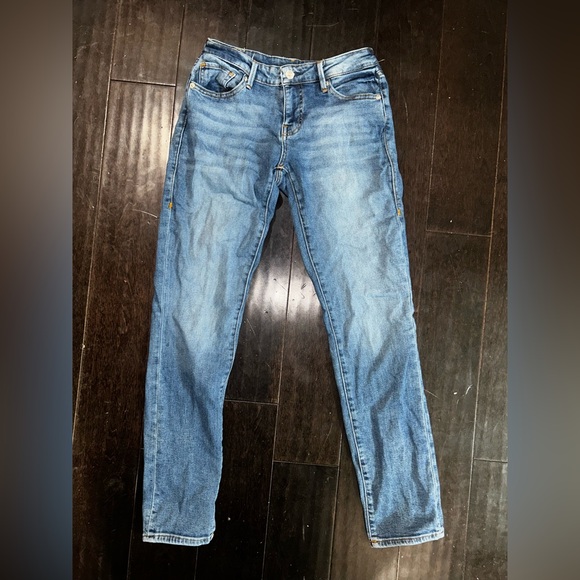 True Religion Stella low rise 27 28 Light Blue Skinny Jeans 30 inseam flattering - Picture 4 of 9